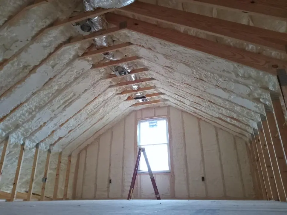 Spray foam roofing application for Crawl Space Insulation project in Sauk Rapids